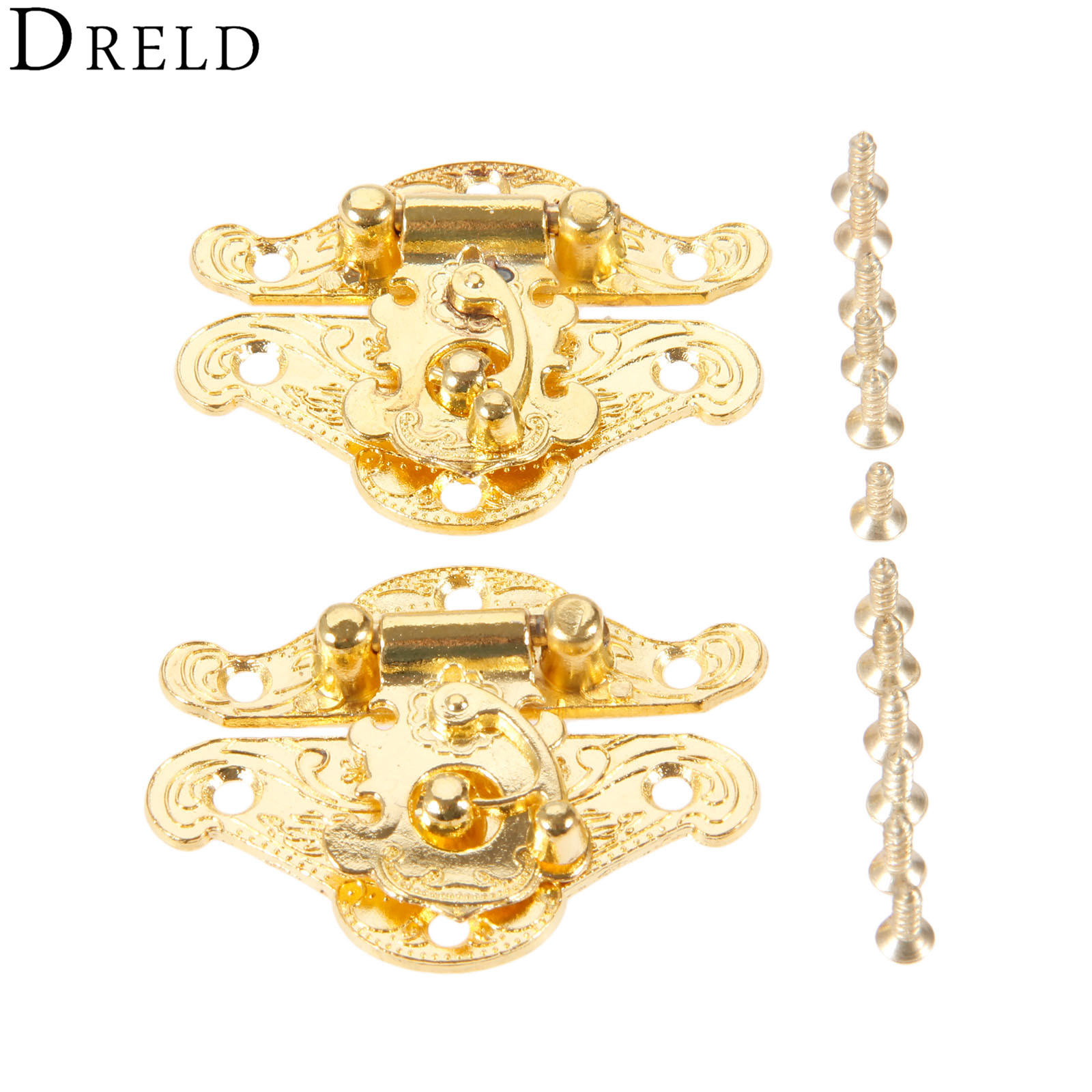 Furniture Hardware Supplies - DRELD 2 pezzi scatola d'oro antico